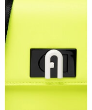 FURLA 1927 SOFT Mała torebka na ramię ze sk&oacute;ry nappa fluorescencyjny ż&oacute;łty + czarny - Torby damskie - 4