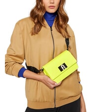 FURLA 1927 SOFT Mała torebka na ramię ze sk&oacute;ry nappa fluorescencyjny ż&oacute;łty + czarny - Torby damskie - 6