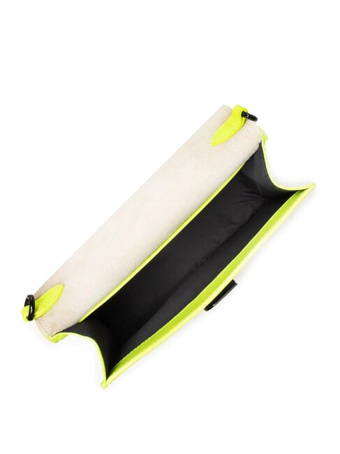 1927 SOFT Mała torebka na ramię ze sk&oacute;ry nappa fluorescencyjny ż&oacute;łty + czarny - Torby damskie