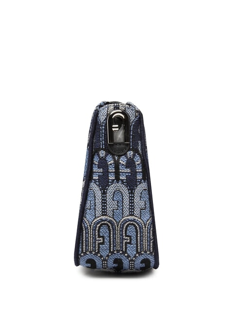 MOON Mini torebka z tkaniny żakardowej denim niebieski + odcienie czerni - Torby damskie