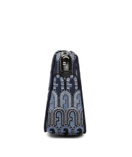 FURLA MOON Mini torebka z tkaniny żakardowej denim niebieski + odcienie czerni - Torby damskie - 3