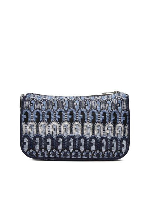 MOON Mini torebka z tkaniny żakardowej denim niebieski + odcienie czerni - Torby damskie