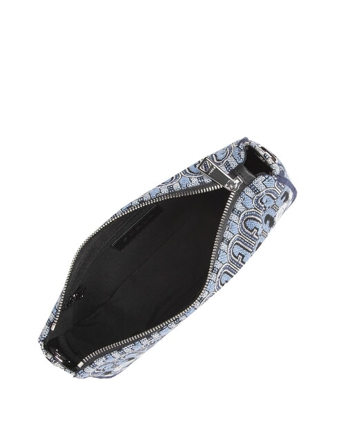 MOON Mini torebka z tkaniny żakardowej denim niebieski + odcienie czerni - Torby damskie