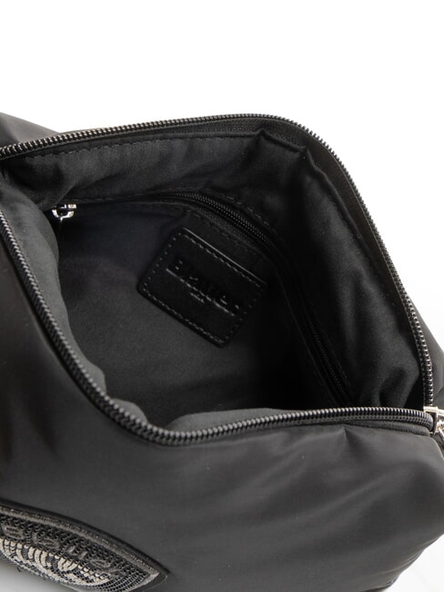 PADDED NYLON Miękka kopert&oacute;wka z logo wysadzanym kryształkami CZARNY - Torby damskie