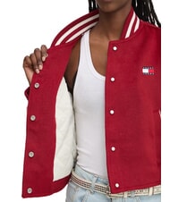 TOMMY HILFIGER TH JEANS Kr&oacute;tka kurtka z mieszanki wełny regatowy czerwony - Kurtki damskie - 5