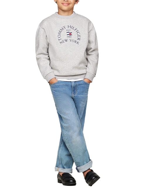 TH KIDS Bluza z okrągłym dekoltem i nadrukiem jasnoszary wrzos - Bluzy dziecięce