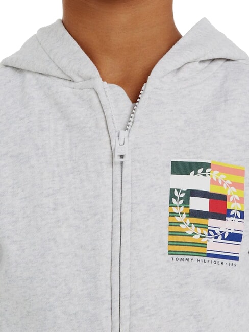 TH KIDS Bluza z kapturem zapinana na zamek nowy jasnoszary melanż - Bluzy dziecięce