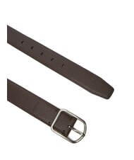 CALVIN KLEIN CLASSIC ROUND Pasek ze sk&oacute;ry młotkowanej ck ciemnobrązowy - Paski - 3