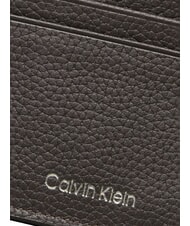 CALVIN KLEIN FOIL EMBOSS  Płaski sk&oacute;rzany uchwyt na karty ck ciemnobrązowy - Portfele męskie - 3