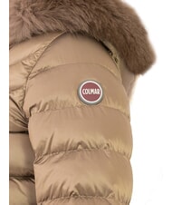 COLMAR DELUXE Kurtka puchowa damska z kapturem futrzanym ciemna kawa krem-da - Kurtki puchowe damskie - 3