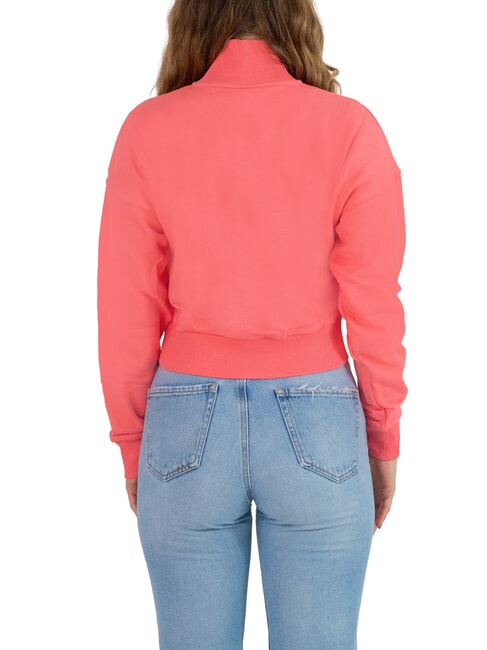 LOOP Bluza z wysokim kołnierzem i zamkiem błyskawicznym korzenny koral - Bluzy damskie