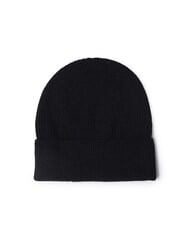 CERRUTI BEANIE Prążkowana czapka z mieszanki wełny czarny - Włosy - 2