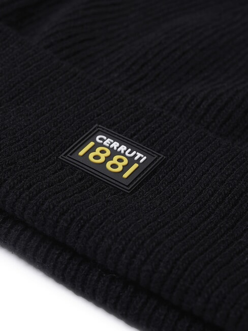 BEANIE Prążkowana czapka z mieszanki wełny czarny - Włosy