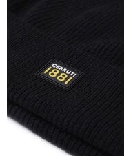 CERRUTI BEANIE Prążkowana czapka z mieszanki wełny czarny - Włosy - 3
