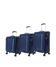 AMERICAN TOURISTER BLAZING RIDE Zestaw 3 w&oacute;zk&oacute;w + torba podr&oacute;żna + 2 plecaki + 2 kosmetyczki granatowy/pomarańczowy - Zestaw w&oacute;zk&oacute;w - 2