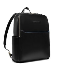 PIQUADRO BLUE SQUARE  Plecak na laptopa 14" ze sk&oacute;ry Czarny - Plecaki na laptopa do pracy - 2
