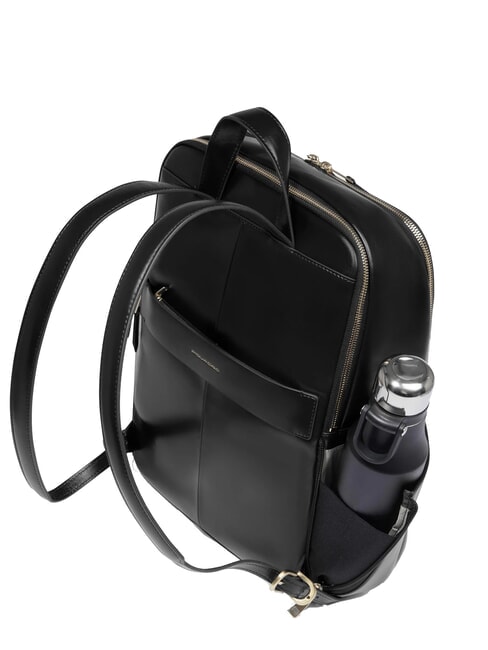 BLUE SQUARE  Plecak na laptopa 14" ze sk&oacute;ry Czarny - Plecaki na laptopa do pracy