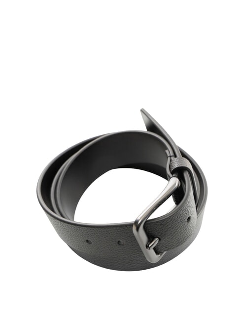 CASUAL PIN BUCKLE Pasek sk&oacute;rzany czarny / matowy metaliczny - Paski