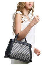 GUESS G WAVE 2 Torebka z nadrukowanym logo jet set czarne logo - Torby damskie - 5