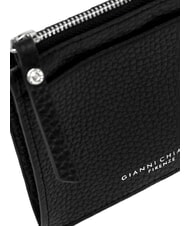 GIANNI CHIARINI GRAIN Płaski sk&oacute;rzany portfel z zamkiem błyskawicznym Czarny - Portfele damskie - 4