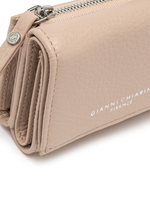 WALLETS GRAIN Mały portfel ze sk&oacute;ry młotkowanej r&oacute;żowa s&oacute;l - Portfele damskie
