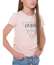GUESS KIDS Koszulka z kr&oacute;tkim rękawem i kryształkami słodki r&oacute;ż - Koszulka dziecięca - 4