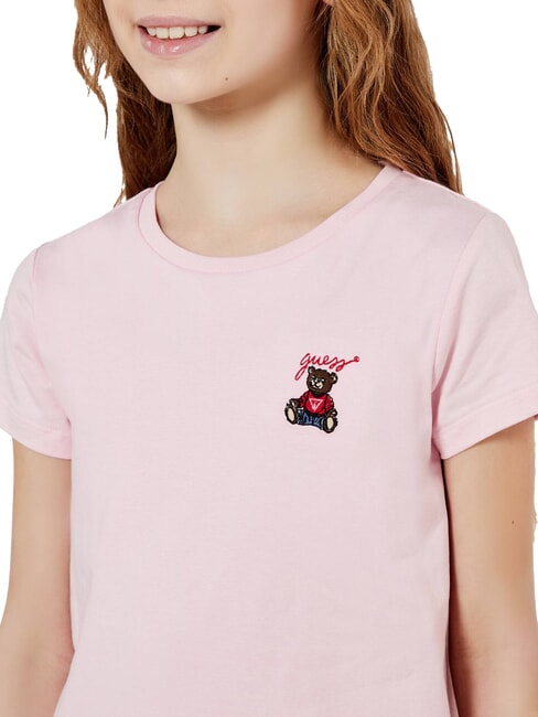 KIDS Koszulka z kr&oacute;tkim rękawem i misiem wata cukrowa r&oacute;żowa - Koszulka dziecięca