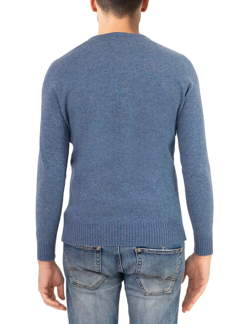 N|S Sweter z okrągłym dekoltem w kolorze melanżu ciemny denim - Koszulki męskie