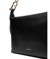 FURLA TONIE Mała sk&oacute;rzana torba z paskiem na ramię Czarny - Torby damskie - 4