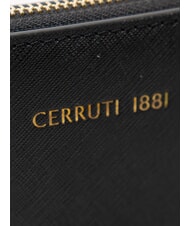 CERRUTI CERRUTIS Kopert&oacute;wka z paskiem na ramię, ze sk&oacute;ry czarny - Torby damskie - 3