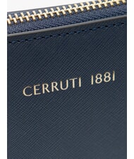 CERRUTI CERRUTIS Kopert&oacute;wka z paskiem na ramię, ze sk&oacute;ry niebieski - Torby damskie - 4
