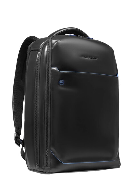 BLUE SQUARE Plecak sk&oacute;rzany z funkcją szybkiego sprawdzania na laptopa 15,6" Czarny - Plecaki na laptopa do pracy