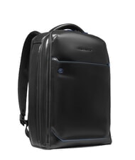 PIQUADRO BLUE SQUARE Plecak sk&oacute;rzany z funkcją szybkiego sprawdzania na laptopa 15,6" Czarny - Plecaki na laptopa do pracy - 2
