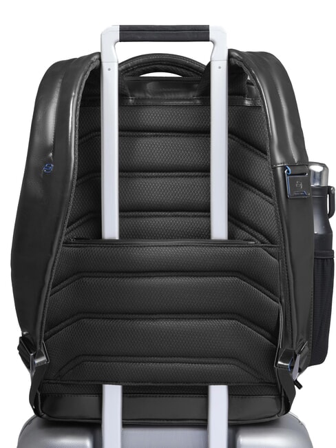 BLUE SQUARE Plecak sk&oacute;rzany z funkcją szybkiego sprawdzania na laptopa 15,6" Czarny - Plecaki na laptopa do pracy