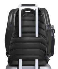 PIQUADRO BLUE SQUARE Plecak sk&oacute;rzany z funkcją szybkiego sprawdzania na laptopa 15,6" Czarny - Plecaki na laptopa do pracy - 3
