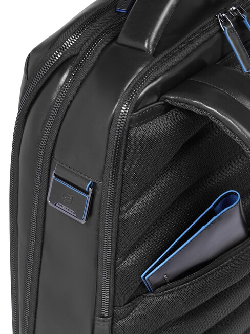 BLUE SQUARE Plecak sk&oacute;rzany z funkcją szybkiego sprawdzania na laptopa 15,6" Czarny - Plecaki na laptopa do pracy