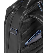 PIQUADRO BLUE SQUARE Plecak sk&oacute;rzany z funkcją szybkiego sprawdzania na laptopa 15,6" Czarny - Plecaki na laptopa do pracy - 4