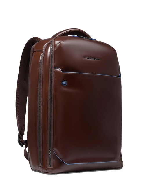BLUE SQUARE Plecak sk&oacute;rzany z funkcją szybkiego sprawdzania na laptopa 15,6" MAHOŃ - Plecaki na laptopa do pracy