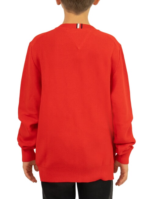 TH KIDS Sweter dziecięcy z bawełny z okrągłym dekoltem głęboki szkarłat - Swetry dziecięce