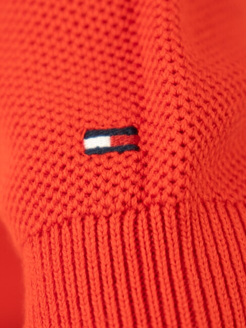 TH KIDS Sweter dziecięcy z bawełny z okrągłym dekoltem głęboki szkarłat - Swetry dziecięce