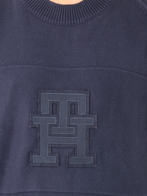 TH Bawełniany sweter z okrągłym dekoltem i logo niebo pustyni/monogram nieba pustyni - Koszulki męskie