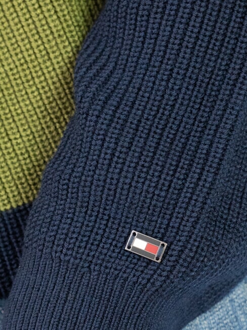 TH Sweter z okrągłym dekoltem z mieszanki wełny niebo pustynne/pole golfowe - Koszulki męskie