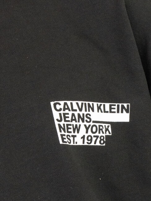 CK JEANS Bluza z okrągłym dekoltem, dużym nadrukiem i luźnym krojem ck czarny - Bluzy męskie