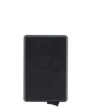PIQUADRO BLACK SQUARE Sk&oacute;rzany i aluminiowy uchwyt na karty Ż&oacute;łty - Portfele męskie - 2