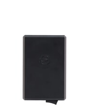 PIQUADRO BLACK SQUARE Sk&oacute;rzany i aluminiowy uchwyt na karty Czarny - Portfele męskie - 2