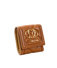 LOVE MOSCHINO LOVE EMBOSSED Mały portfel na monety wielbłąd - Portfele damskie - 3