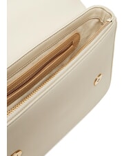 LOVE MOSCHINO LAMINATED BOLD LOVE Torba na ramię z klapką kość słoniowa - Torby damskie - 4