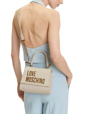 LOVE MOSCHINO BOLD LOVE Mała torebka z paskiem na ramię kość słoniowa - Torby damskie - 5