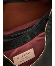 COCCINELLE BOHEME GRANA DOUBLE Duża sk&oacute;rzana torba na ramię czarny/koniak - Torby damskie - 4
