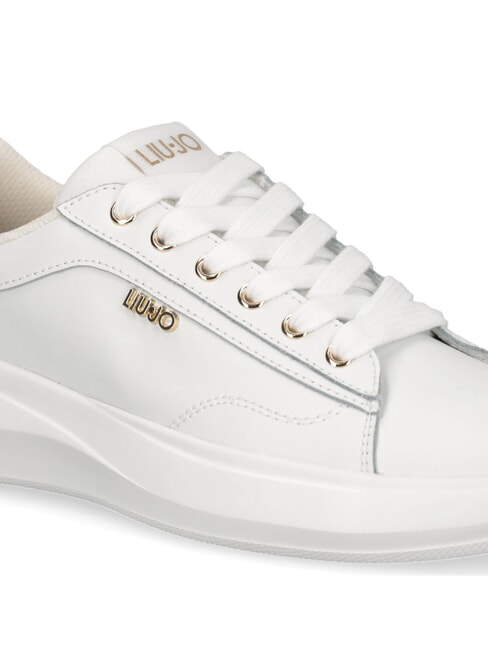CASPER 01 Trampki z laminowaną wkładką biały/jasnozłoty - Buty damskie